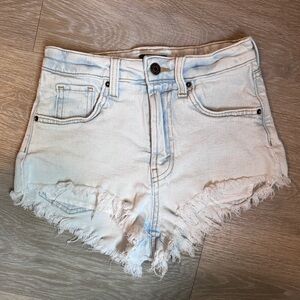 Wild Fable High Rise Super Cheeky Denim Shorts Size 00 Light Wash Distressed